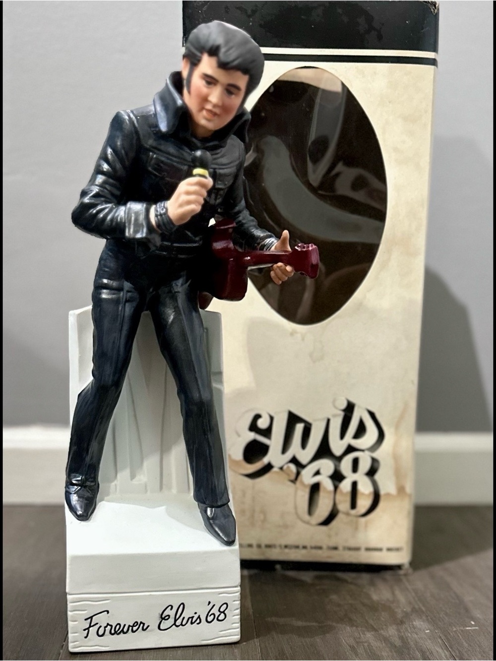 Vintage Elvis '68 Forever Whiskey Decanter music box